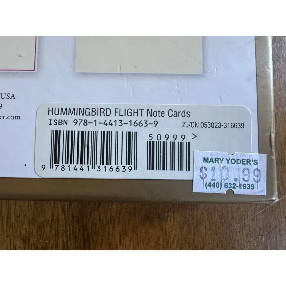 NWT Peter Pauper Hummingbird Flight Note Cards 14 Cards 15 Envelopes